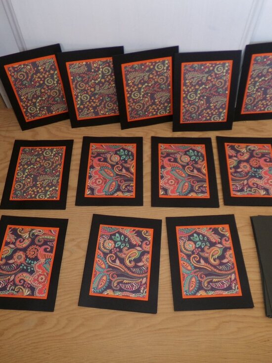 Handmade Other - Set of 12 NWT Handmade Black Paisley Cards